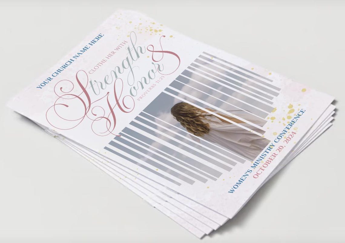 Church Womens Ministry Conference Event Program Handout Bulletin Canva ...
