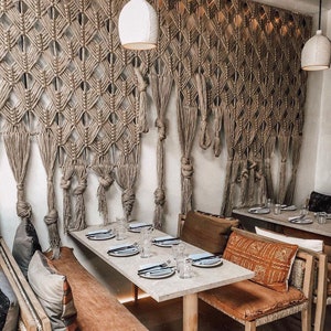 Macrame Curtain Large Boho Woven Wall Hanging Window Curtains Handmade Bohemian Decor for Window Doorway Closet Wedding Backdrop Apartment