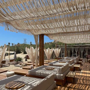 Seilabdeckungen im Boho-Stil - Schattenüberdachung für Terrasse, Hinterhof, Pergola, Strandmarkise Dekoration Indoor Outdoor