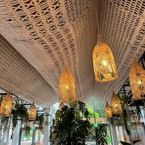 Handmade Boho Style Macrame Roof Ceiling Baldachin - Canopy for Patio , Backyard,  Pergola , Beach Awning Decoration Indoor Outdoor