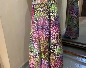 Multicolored Adire Palazzo Pants for Women Who Love Vacation & Event Styling, Nigerian Tie Dye Wide Leg Statement Trousers, Dress Up or Down
