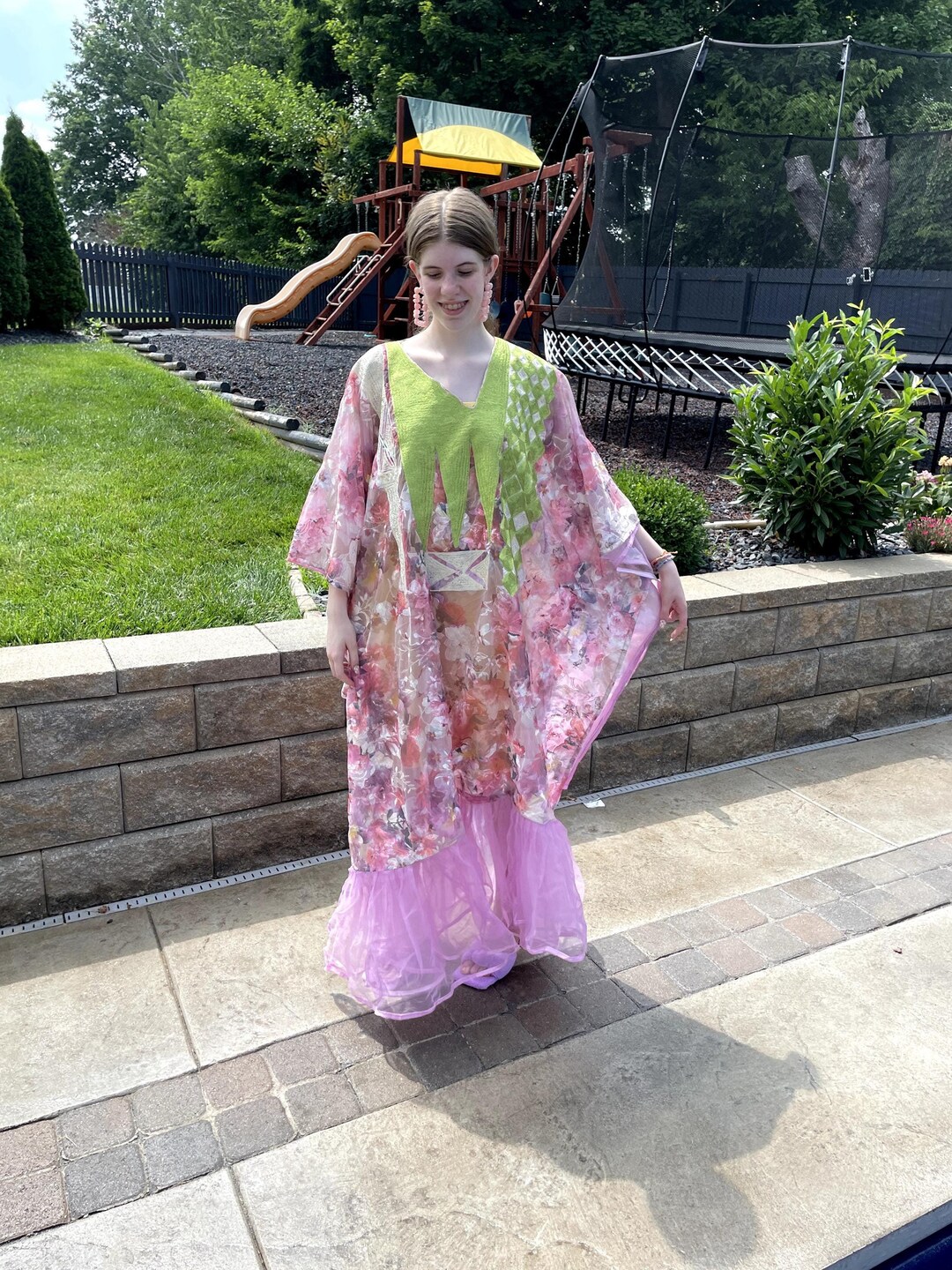 Luscious Landscape Midi Caftan in Periwinkle Twinkle