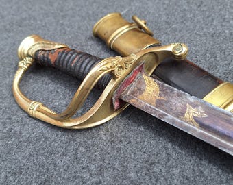 本物のアンティーク剣/サーベル - フランス歩兵将校用 1855 年モデル