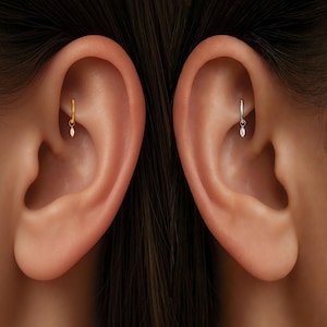 18G/16G チタンダングルハギーフープ、軟骨/コンク/ヘリックスフープイヤリング、ルークピアス・コンクピアス、女性へのイヤリングギフト、6/8/10 mm