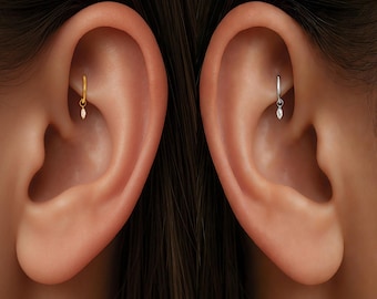 Argola pendente de titânio 18G/16G, para cartilagem/concha/hélix, piercing rook • Piercing na concha, presente ideal para mulheres, 6/8/10 mm