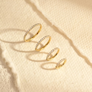 16G/18G Titanium Steel Hinged Clicker Hoop • Huggie Earrings • Cartilage Hoop • Nose Ring • Tragus Helix Conch Septum Jewelry • Gift for Her