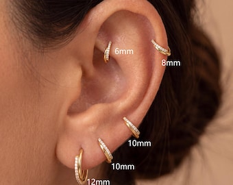 Orecchino a cerchio a doppia cerniera in titanio 16G • Orecchino a cerchio per cartilagine • Orecchino a cerchio per elice • Anello per il naso • Anello per il naso segmentato con cerniera • Anello clicker per setto