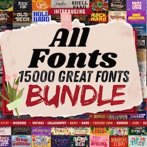 Megapaquete de 15 000 fuentes: vintage, script, caligrafía y más