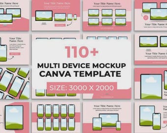110 Multi Device Mockup Templates | Canva Mockups for Etsy Listings