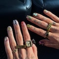 Custom Colourful Handmade Press-On Nails, Extra Short Squoval Nails, Y2K Style, Wedding Nails, Extra Short Chrome Nails
