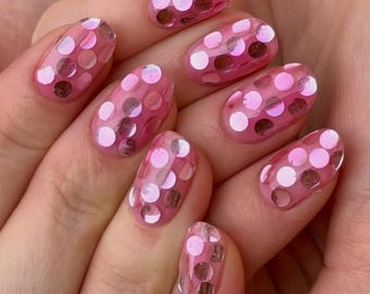 Super Kurze Sommernägel, Extra Kurze Runde Press-On-Nägel, Sommer Kurze Nägel, Kurze Glitzernägel, Hochzeitsnägel, Sehr Kurze Nägel
