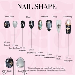 Pattern Extra Short Nails, Extra Short Round Nails, Super Short Nails, Golden Pink Handmade Press-On Nails, Summer Nails image 11