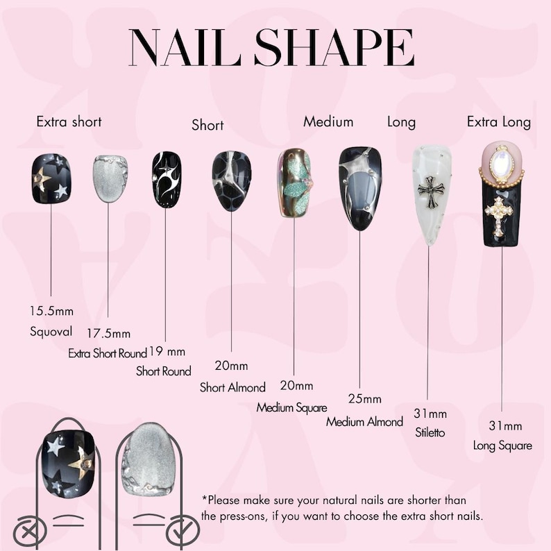 Pattern Extra Short Nails, Extra Short Round Nails, Super Short Nails, Golden Pink Handmade Press-On Nails, Summer Nails image 11