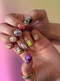 Custom Colourful Handmade Press-On Nails, Extra Short Squoval Nails, Y2K Style, Wedding Nails, Extra Short Chrome Nails product logo