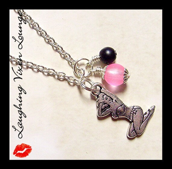 Items similar to Pin Up Jewelry Pinup Necklace With Pink And Black