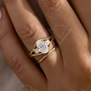 Oval 2.5ct Lab Grown Diamond Three Stone Engagement Ring Wedding Ring Anniversary Gift Best Proposal Ring Promise Ring Gift For Mother