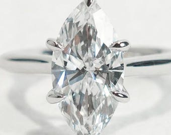 Marquise 3ct Lab Grown Diamond Solitaire Engagement Ring (IGI Certified)