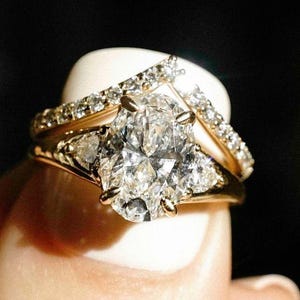 Oval 3ct Lab Grown Diamond Engagement Ring Wedding Ring Diamond Ring for Her Anniversary Ring For Her IGI Certified
