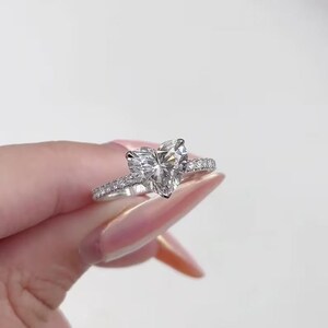 Heart 2.30tcw Lab Grown Diamond Pave Engagement Ring, D-E-F Color, VVS-VS Clarity-IGI Certified