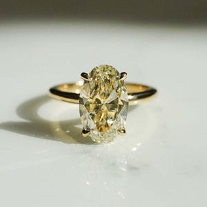 Oval 3.20ct Lab Grown Diamond Engagement Ring Wedding Ring Lab Diamond Ring Anniversary Ring IGI Certified