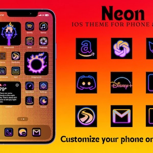 Neon App Icon Set: iOS & Android Theme Pack