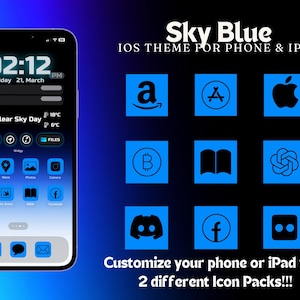 Pastel Light Blue App Icons, Sky Blue Icon Pack, Blue Widgets, Ipad Blue App Icons, Awesome Cool Blue App Icons, Blue phone theme, Wallpaper