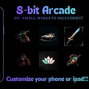8-Bit Arcade App Icon Pack, Retro Pixel Theme, Widgets Wallpapers (Digital Download)