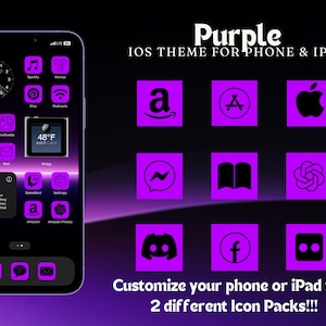 Purple Ios Icons, Purple App Icons, Purple phone Ipad theme, Purple Widgets Wallpapers, Purple phone theme pack, Cool Awesome Ios App Icons