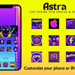 Cyberpunk iOS Theme, iOS Icons, Android Icon Pack, Cyberpunk Icon Set iOS theme Icons, iPhone Icons,Cool Wallpapers,Customize Screen,Awesome