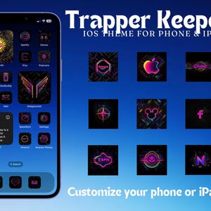 Retro iOS App Icons, Trapper Keeper inspired App Icon Pack, 80&#39;s Icon Pack, Widgets, iPad Retro Icons, Cool Awesome Retro App Icons, Custom