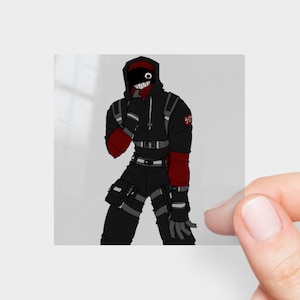 404 Grin Glossy Sticker No Borders (not transparent)