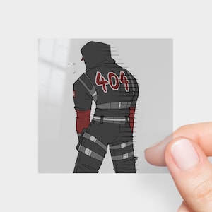 404 Back Glossy Sticker No Borders (not transparent)