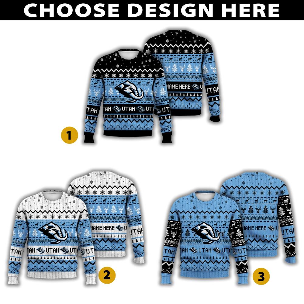 Discover Personalized Utah Hockey Ugly Sweater Christmas, Ice Hockey Sweater Gift For Fan, Logan Cooley Clayton Keller Fan Shirt