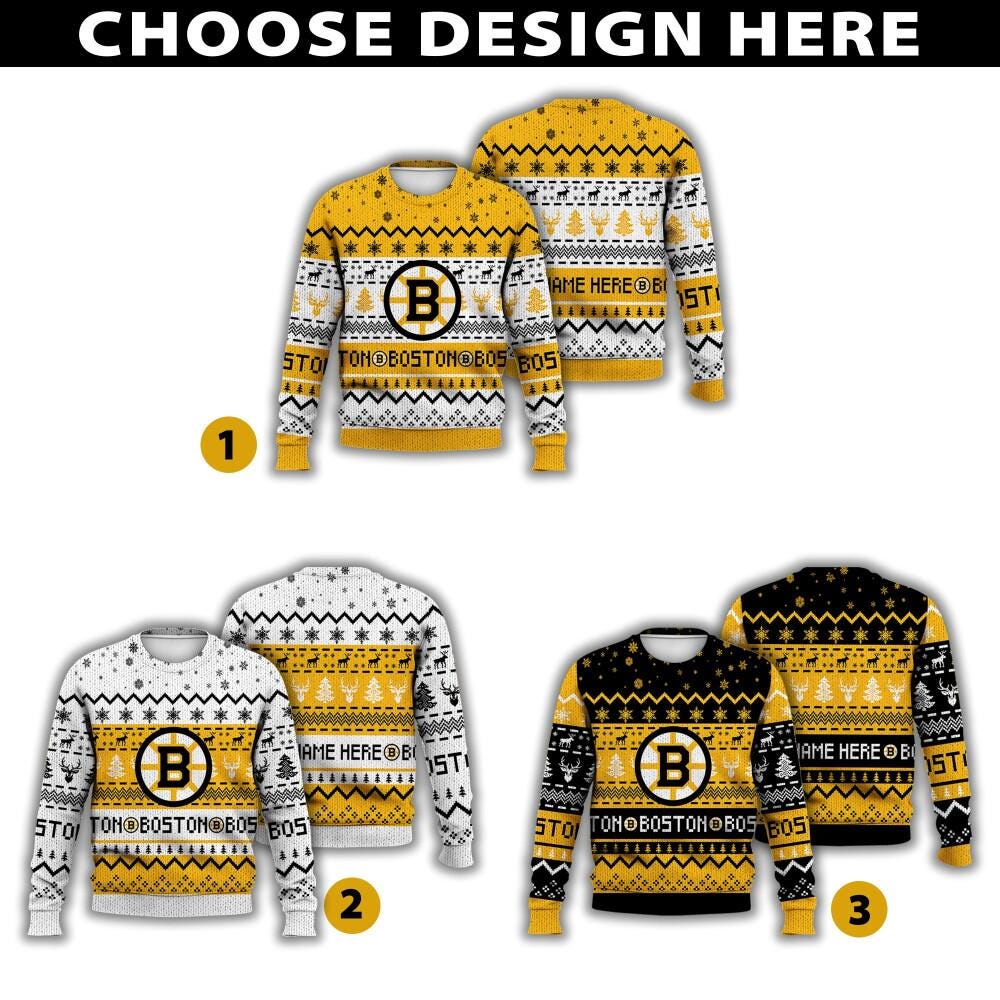 Discover Personalized Boston Hockey Ugly Sweater Christmas, Ice Hockey Sweater Gift For Fan, David Pastrnak Jeremy Swayman Fan Shirt