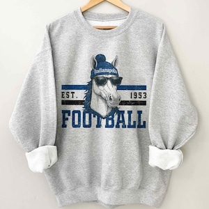 Indianapolis Football Vintage Shirt, Horse Sports Fan Apparel, Trendy Game Day Gift Unisex Football Sweatshirt