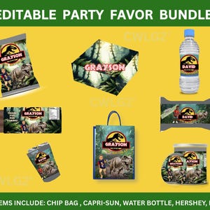 Dinosaur Party Favor Bundle Template