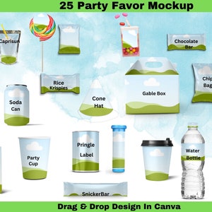 25 Party Favor Mockup Bundle Template