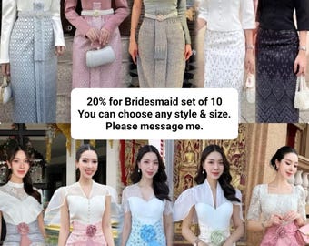 20% korting op 10 traditionele Thaise bruidsmeisjesjurken / Je kunt elke maat en stijl kiezen / Trouwjurk Bride Bridal Made of Honor