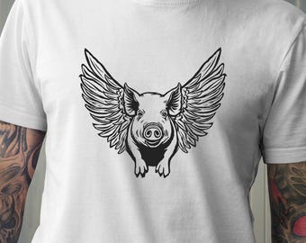 Flying Pig T-Shirt: Funny Graphic Tee, Unisex Novelty Gift