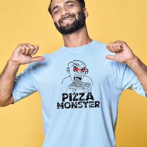 Camiseta Pizza Monster: Nostalgia retro de los 90, regalo para amantes de la comida rápida