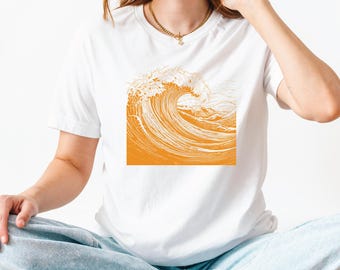 Japanese Wave Art T-Shirt: Ocean Surf Graphic Tee