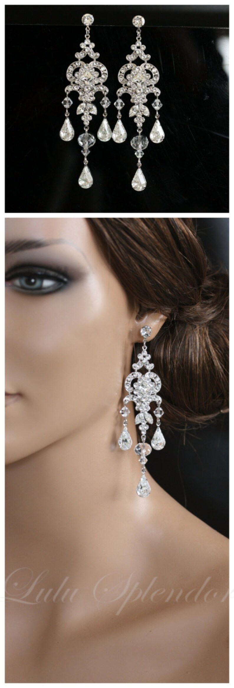 Chandelier Wedding Earrings Swarovski Crystal Bridal Earrings Etsy