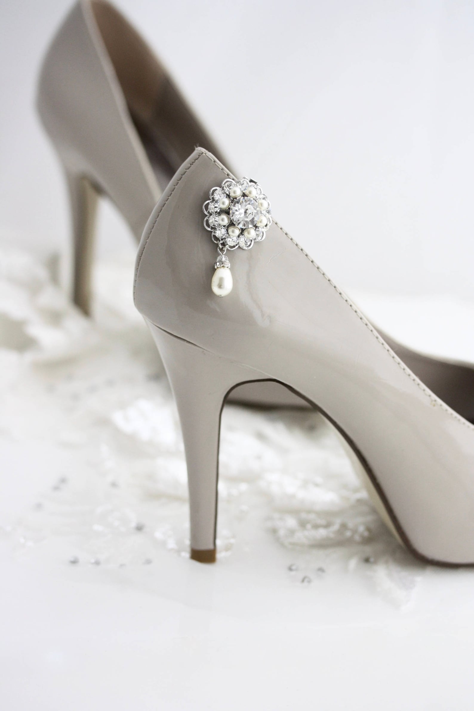 Bridal Wedding Shoe Clips Swarovski Crystal Pearl Round Shoe Etsy