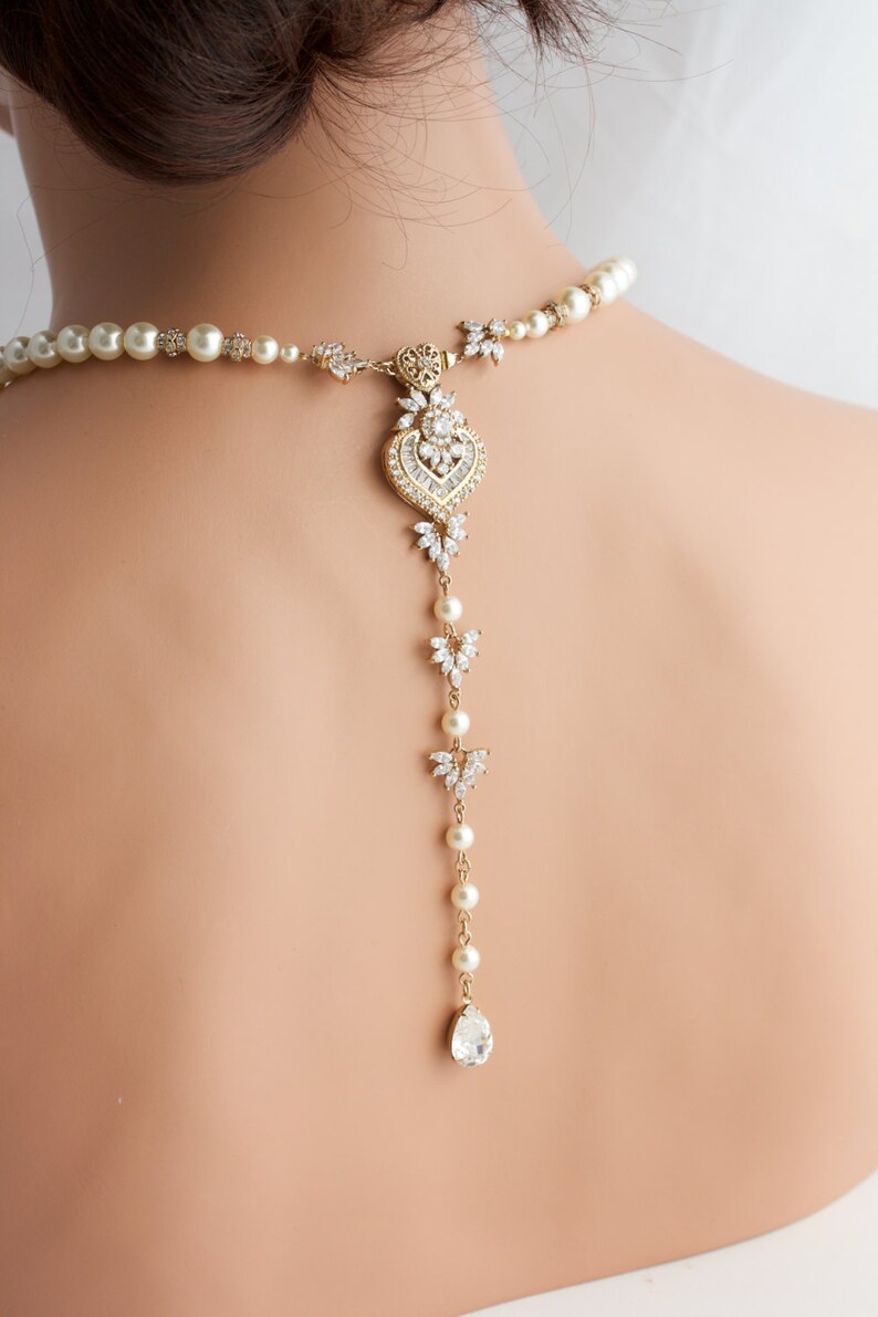 long gold necklace for wedding