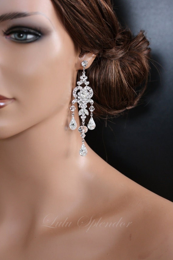 Chandelier Wedding Earrings Swarovski Crystal Bridal