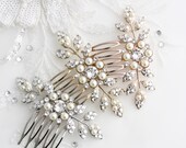 Bridal Comb, Rose Gold Wedding Hair Accessory, Small Hair Comb for Brides, Pearl Crystal Leaf Comb, Bridesmaids Gift,  Elegant Pin  MACY