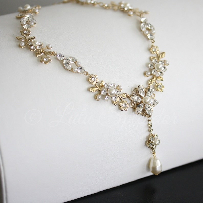 yellow gold wedding necklace