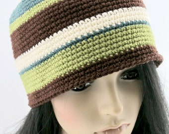 Crocheted Wool Beanie Hat. Adult. Unisex.
