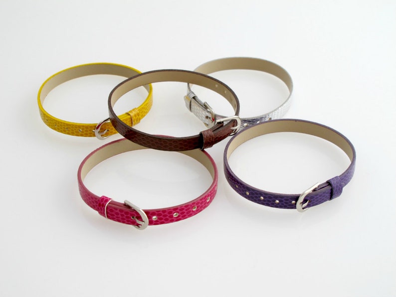 Faux Leather Charm Bracelets. Wristbands. Adjustable. image 2