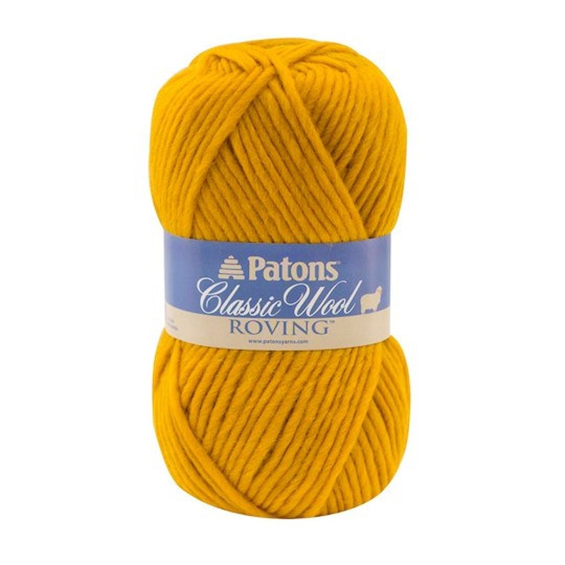 Patons Classic Wool Roving. Yarn. Yellow. Mustard. Wool. Etsy
